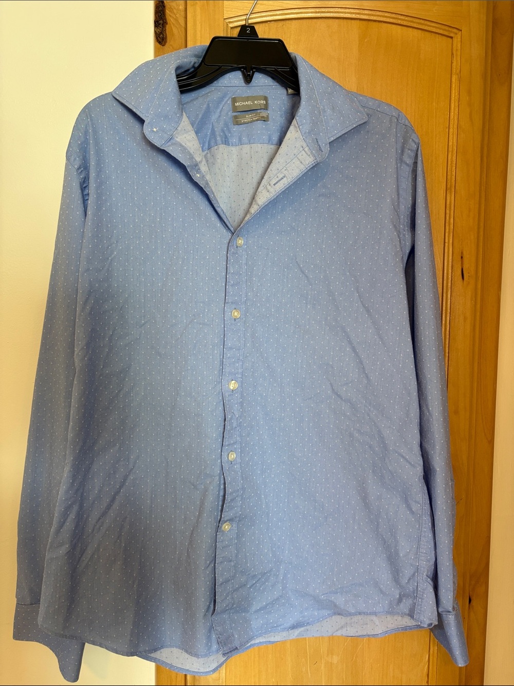 Michael Kors Light Blue Microdot Dress Shirt